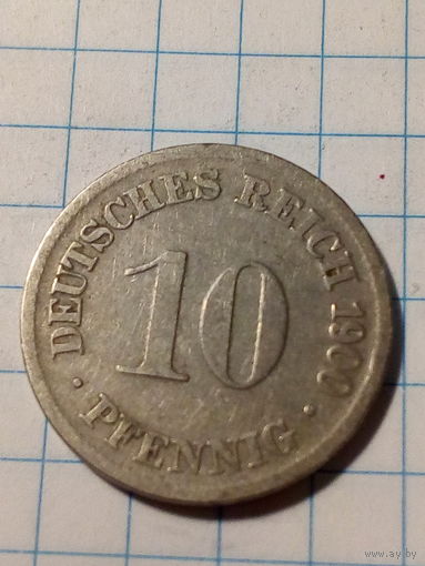 10 Пфеннигов Германия 1900 Д год