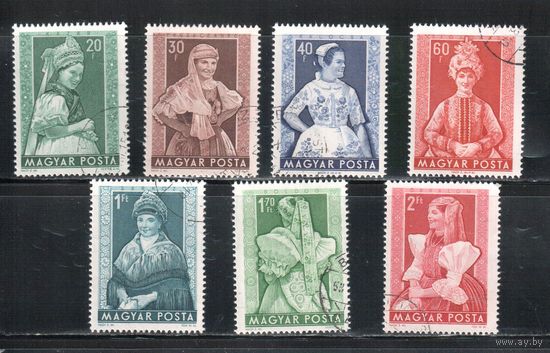 Венгрия-1953, (Мих.1330-1337),   гаш., Костюмы