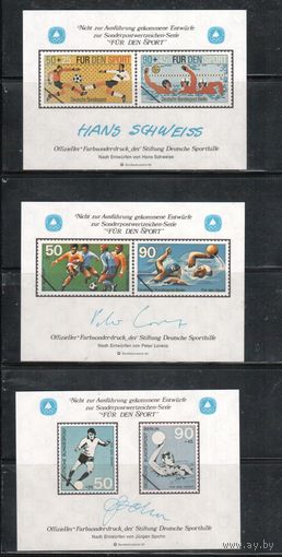 Германия-1980 (Мих.) ** , 3 сув.бл. , Спорт, футбол, ОИ