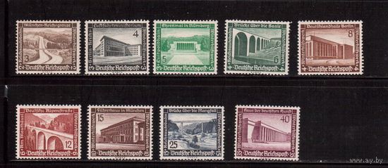 Германия(Рейх)-1936,(Мих.634-642)  **, Зимняя помощь, Архитектура (полная серия)