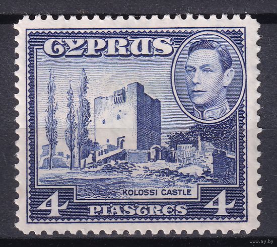 108.BrK. Великобритания. Колонии. Кипр. Георг VI. Архитектура и пейзажи. 1951 г. 4P. Mi.#147.