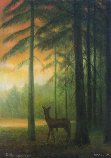 Картина: "Лесное озеро". -Мельник К. В.