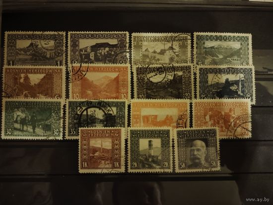 Дорогая серия марок Босния и Герцеговина 1906 года Ми. 29-44 без марки 41