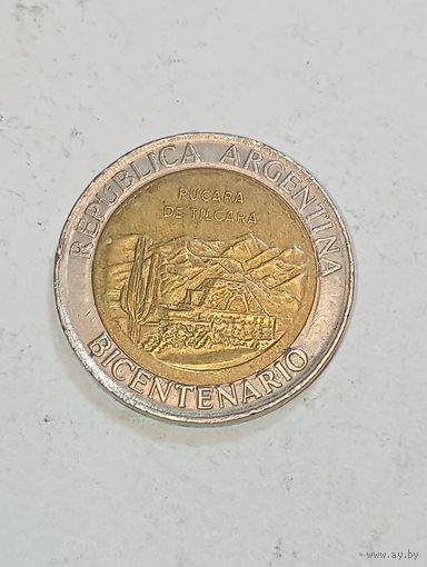 Аргентина 1 песо 2010 года .- 200 лет Пакара де Тилькара  .