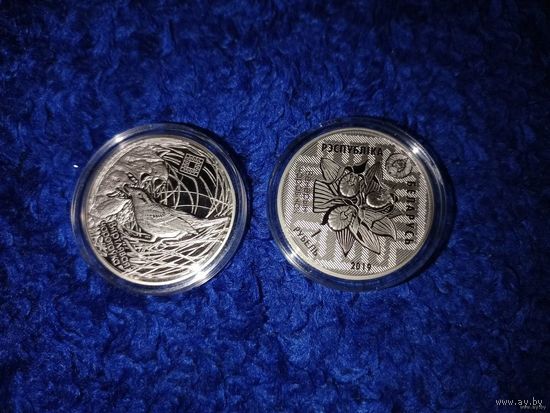 Медно-никель. Заказнік "Званец" ("Заказник "Званец"). Камышовка . ( Вяртлявая чаротаўка ). Редкость ! 1 рубль , 2019 год