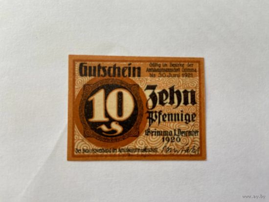 Нотгельд 10 пфеннигов. Веймарская республика - 1602