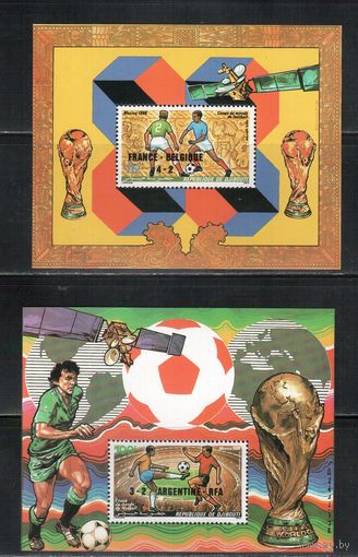 Джибути-1986 (Мих.БЛ.128-129)  ** , Спорт, ЧМ-1986, Футбол, Надп.