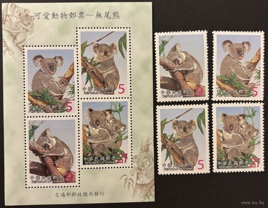 Тайвань Китай 2002 Фауна Коалы серия и блок MNH