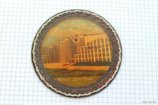 ПЛАКЕТКА.МИНСК 1934г. Перегородчатая эмаль,роспись.Редкость