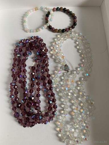 Бусы Чехословакия. Браслеты натуральный камень