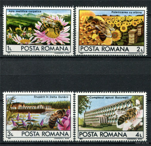Румыния - 1987г. - Пчеловодство в Румынии - полная серия, MNH [Mi 4407-4410] - 4 марки
