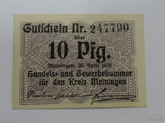 10 пфеннигов 1920г. (Нотгельд) Германия.