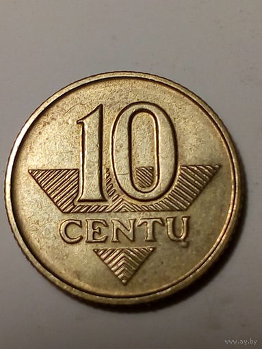 10 центов Литва 1997 год