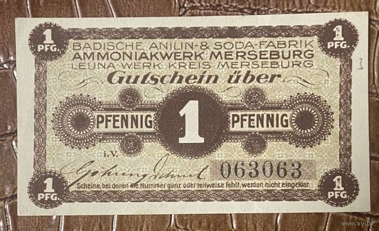 Нотгельд 1 пфенниг 1917 год. Мерзебург,. Веймарская республика