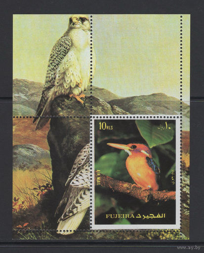 Фуджейра 1972** Птицы Зимородок Мi#BL138