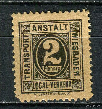 Германия - Висбаден - Местные марки - 1886 - Цифры 2Pf - [Mi.2a] - 1 марка. Чистая без клея.  (Лот 84DA)