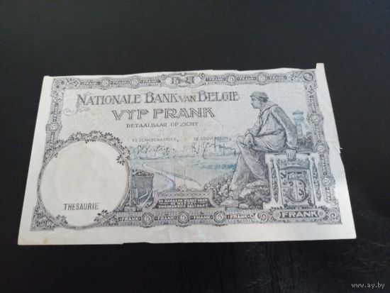 5 франков 1938 (25.04.38) Бельгия