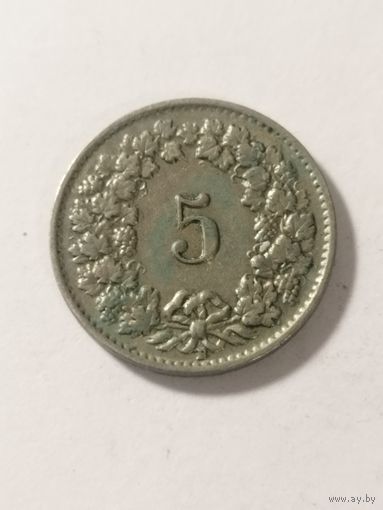 Швейцария 5 раппен 1949