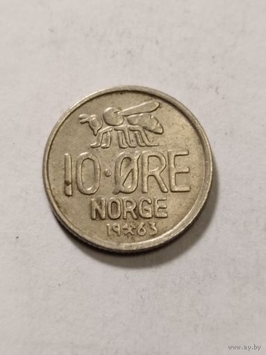 Норвегия 10 оре 1963