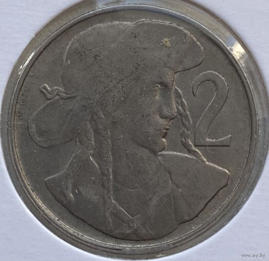 Чехословакия 2 кроны 1948 г. В холдере