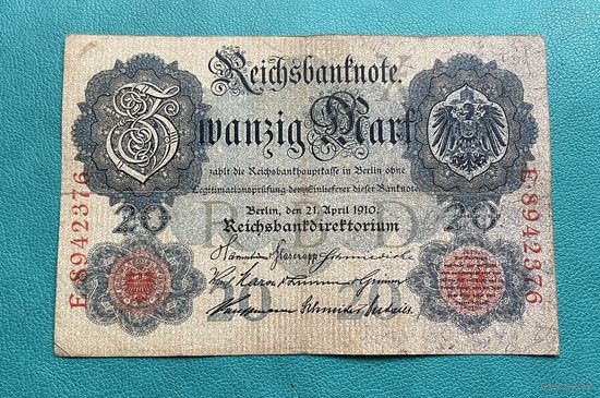 20 марок 1910 год Е-8942376 / номер семь знаков