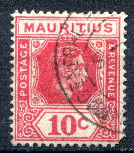Британские колонии - Маврикий - 1938/47г. - король Георг VI, 10 с - 1 марка - гашёная [Mi 207]. #3-WB-74-A-1