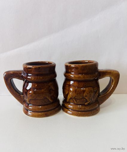 Лот. Кружки обливная керамика. 2шт. АУКЦИОН не с рубля без МПЦ.
