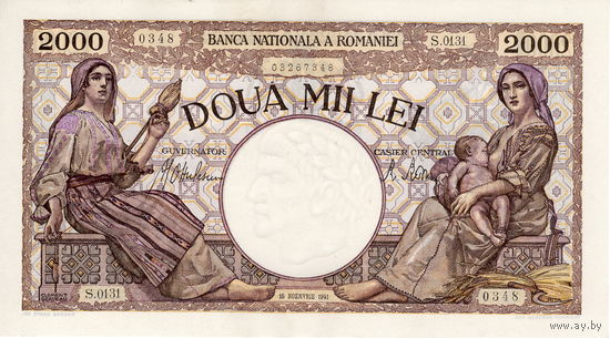 Румыния, 2 000 лей, 1941 г. UNC !!!