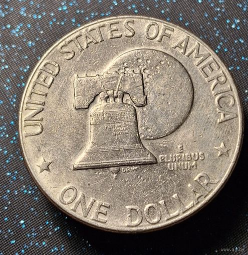 1 доллар. 1976 год. 200 лет США. Луна за Колоколом Свободы.  Распродажа коллекции