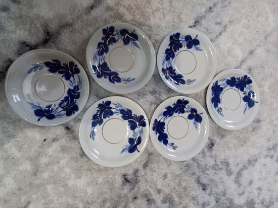 Блюдца фарфор МФЗ 6 шт красивые