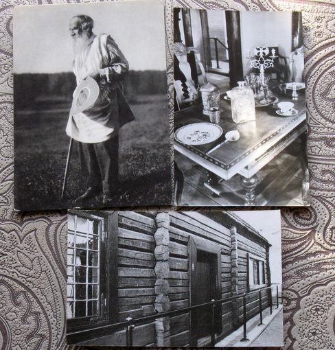Открытки Лев Толстой (1905 Ясная Поляна) Планета 1970 год, Домик Петра 1 - Столовая, Домик Петра - вид с северной строны.