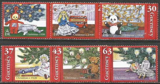Британия(Гернси). Рождество. 1998г. Mi#786-91. Серия.
