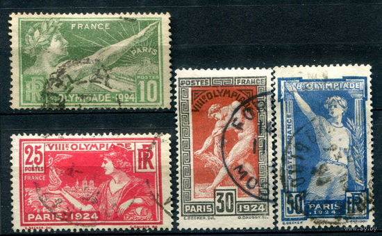 Франция - 1924г. - Олимпийские игры в Париже - 4 марки - полная серия, гашёные [Mi 169-172]. #2-Fr-29-A-1
