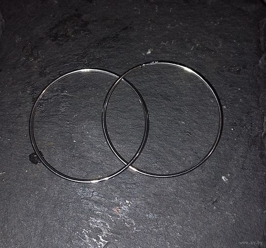 Серьги кольца серебро