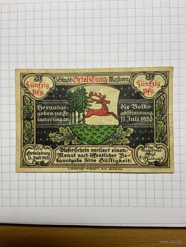 Нотгельд 50 пфеннигов 1921 год. -1912