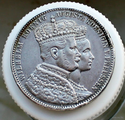 Талер 1861 Коронация Вильгельма и Августы