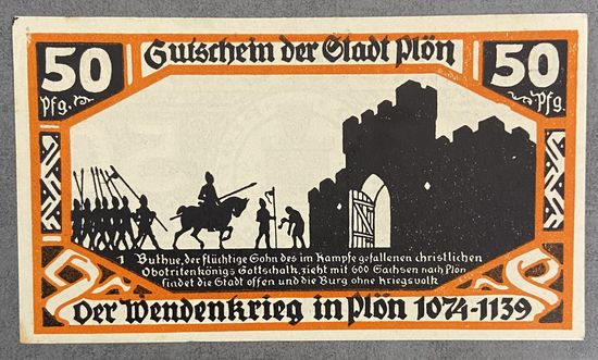 Нотгельд 50 пфеннигов 1921 год. Плен. Веймарская республика