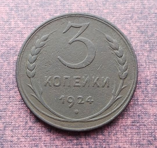 3 копейки 1924 г. (Гладкий гурт). /3/
