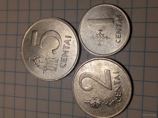 1.2.5 цента Литва 1991 год