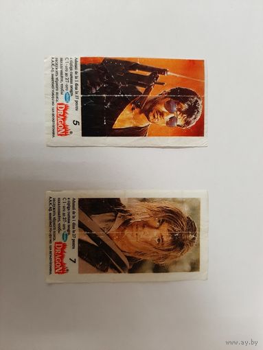 Вкладыши от жвачки Dragon (andic). Оригинал. В коллекцию. 18 р. 1 шт, 30 р. 2 шт.