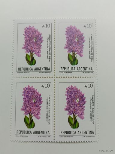 Аргентина 1985. Цветы Аргентины. Квартблок