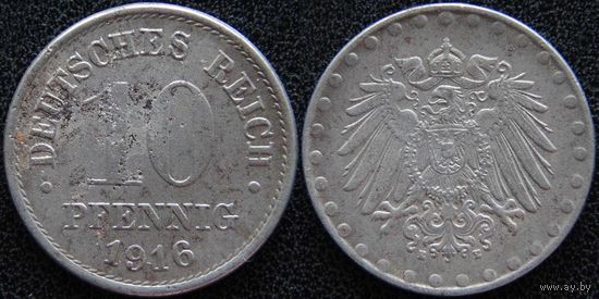 YS: Германия, 10 пфеннигов 1916E, железо, KM# 20