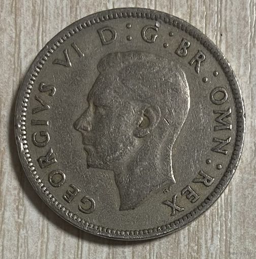 Монета 2 шиллинга 1947 год. Великобритания. Король Георг VI