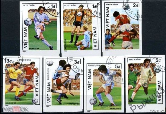 Вьетнам 1986. Футбол. FIFA. ЧМ Мексика. Mi.1664/70 Без зубцов. СТО