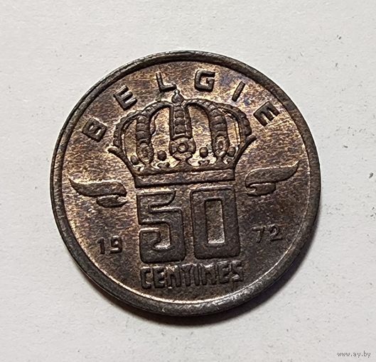 Бельгия 50 сантимов, 1972 Надпись на голландском  BELGIЁ