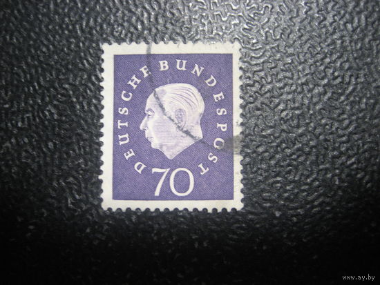 ФРГ концевая марка в серии 70 пфеннингов 1959 год