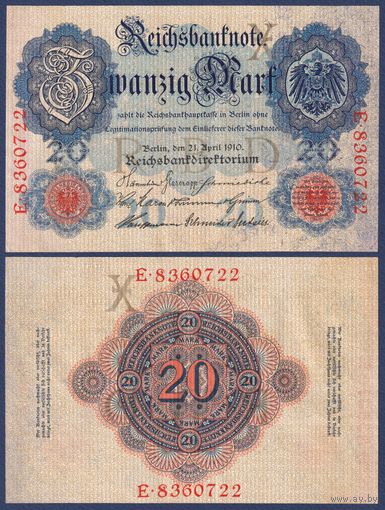 Германия, 20 марок 1910 г., P-40b, XF
