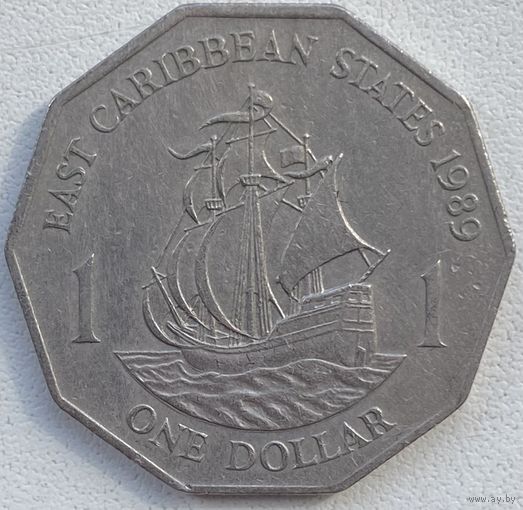 Восточные Карибы (Карибские Штаты) 1 доллар 1989 г. Корабль