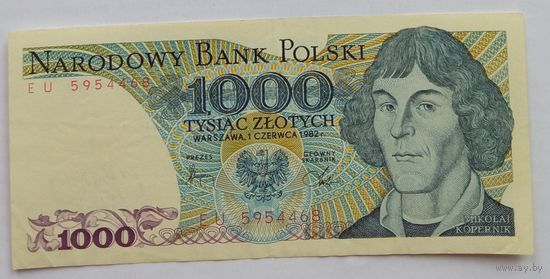 Польша 1000 Злотых 1982 Серия -EU-, XF, 409