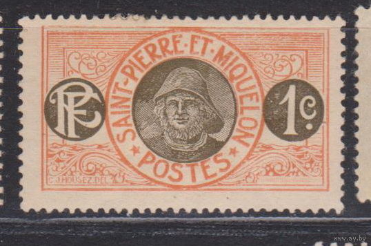 Французская колония Сен-Пьер и Микелон 1909 год ЧИСТАЯ